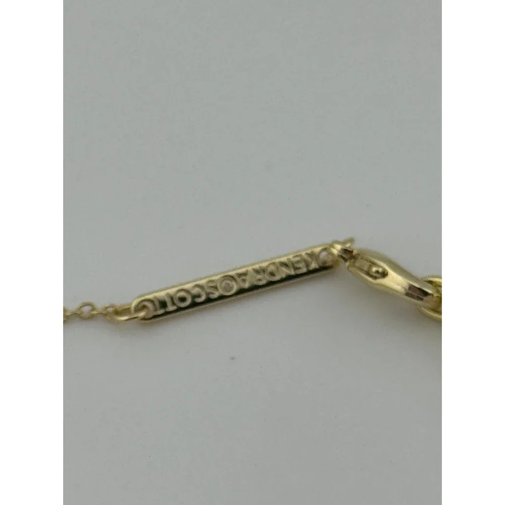 Kendra Scott Paisleigh Gold Tone Necklace Dark Peach Quartz